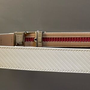 Nexbelt Ratchet belt White w Silver Hardware 25-32